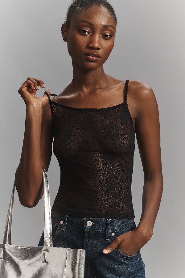 Slide View: 1: By Anthropologie Sheer Lace Cami Top