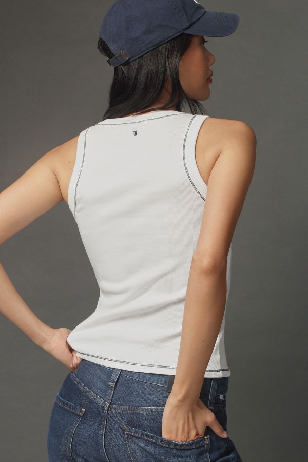 Slide View: 2: Pilcro Icon Scoop-Neck Tank Top