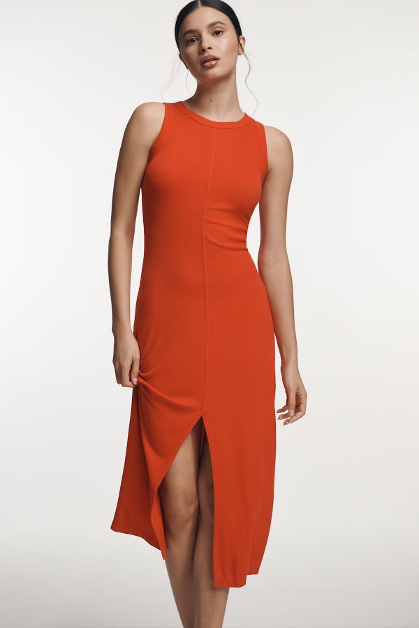 Slide View: 4: Stateside Sleeveless Rib Midi Dress