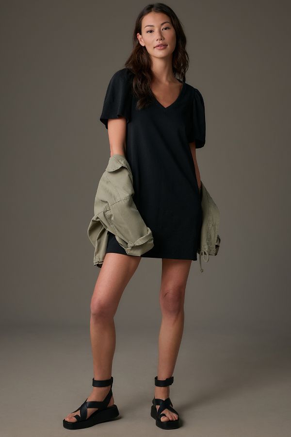 Slide View: 1: Nation LTD Mallory Flutter-Sleeve Mini Dress