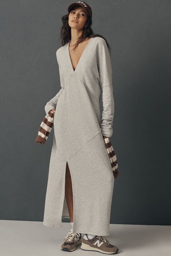 Slide View: 1: Daily Practice  Long-Sleeve V-Neck Dress