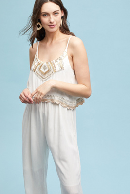 metallic jumpsuit anthropologie