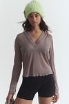 Thumbnail View 1: Daily Practice by Anthropologie Sheer Metallic Long-Sleeve Top