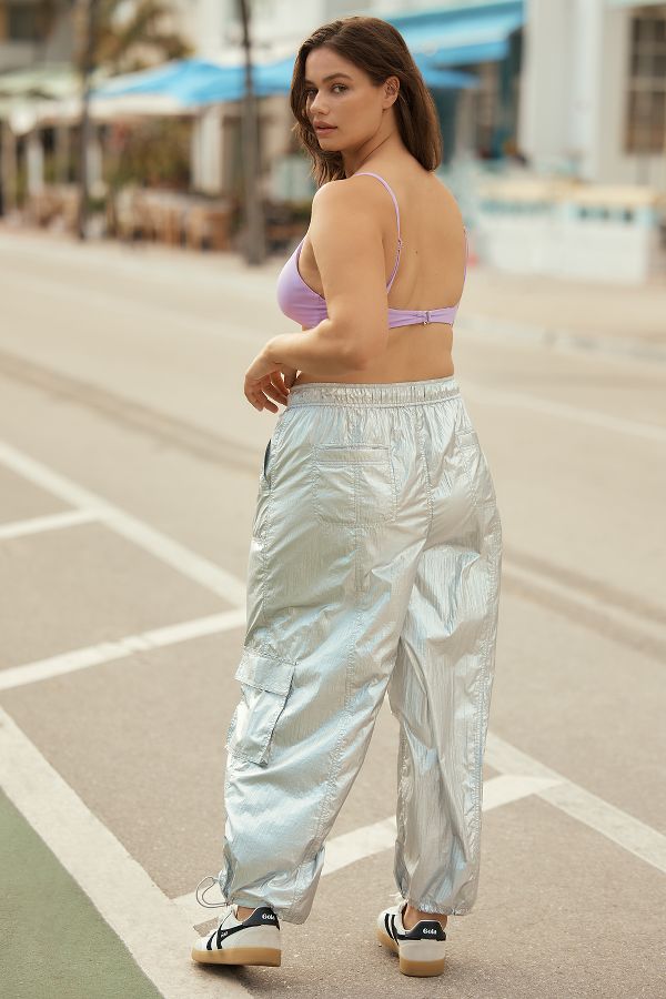 Slide View: 6: Daily Practice by Anthropologie Base Jump Parachute Pants: Metallic Edition