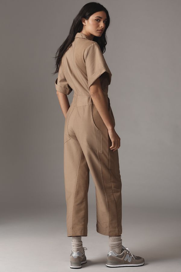 Slide View: 2: Daily Practice Short-Sleeve Utility Jumpsuit