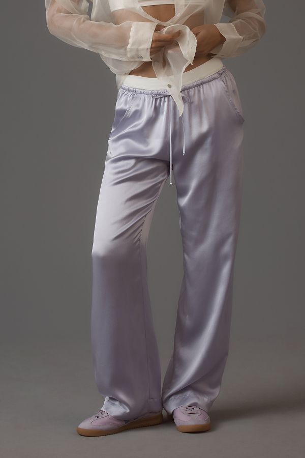 Slide View: 3: DONNI. Silk Drawstring Pants