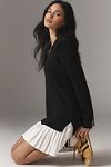 Thumbnail View 4: English Factory Long-Sleeve Polo Pleated Twofer Mini Dress