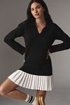 Thumbnail View 1: English Factory Long-Sleeve Polo Pleated Twofer Mini Dress