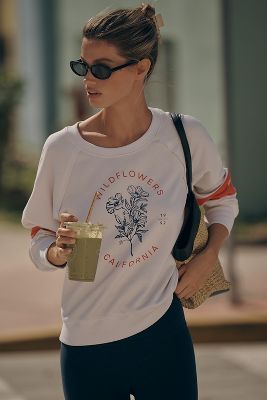 Sundry Wildflowers Graphic Raglan Sweatshirt