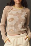 Thumbnail View 4: Sundry Daisy Open-Knit Crew-Neck Sweater