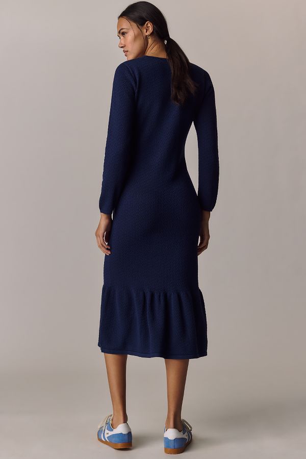 Slide View: 3: Sundays Mora Long-Sleeve Midi Dress