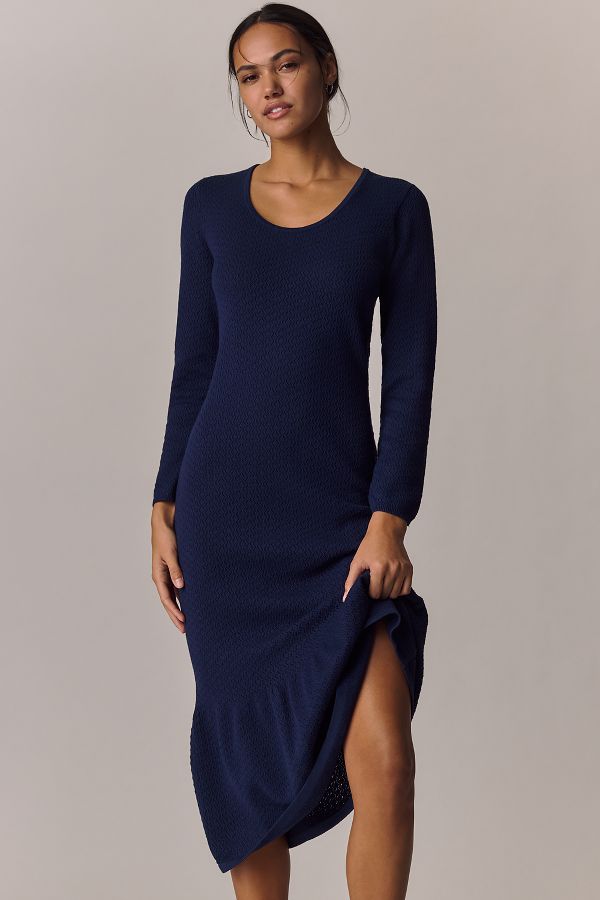 Slide View: 1: Sundays Mora Long-Sleeve Midi Dress