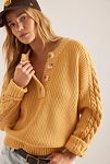 Thumbnail View 5: Varley Vera Button-Neck Cable-Knit Jumper