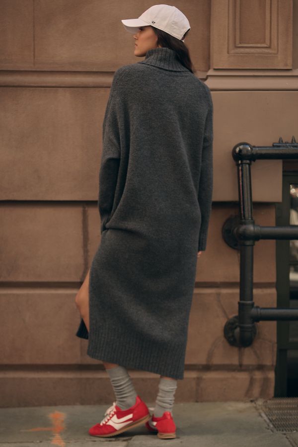 Slide View: 2: Daily Practice  Turtleneck Midi Jumper Dress