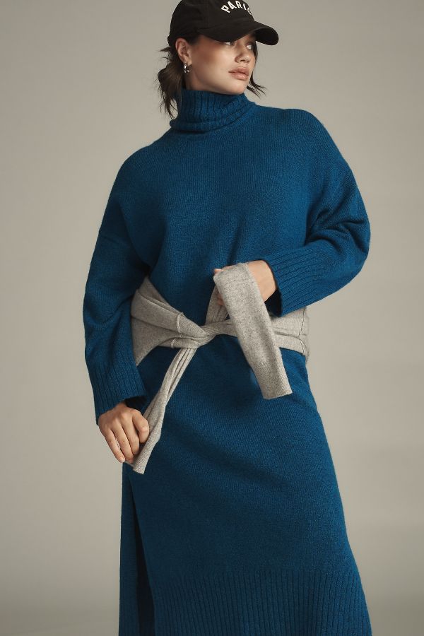 Slide View: 5: Daily Practice Karigan Midi Sweater Dress: Turtleneck Edition