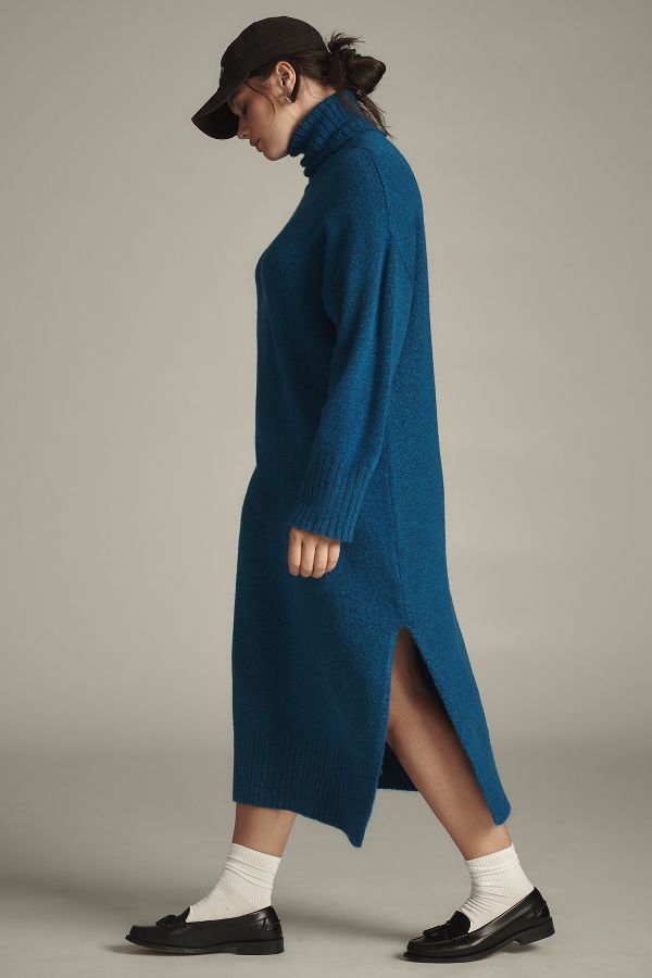 Slide View: 7: Daily Practice Karigan Midi Sweater Dress: Turtleneck Edition