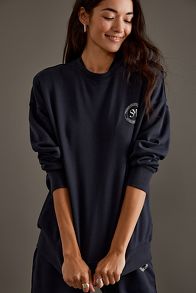 Slide View: 4: Sunday Minute Logo Crew-Neck Sweatshirt