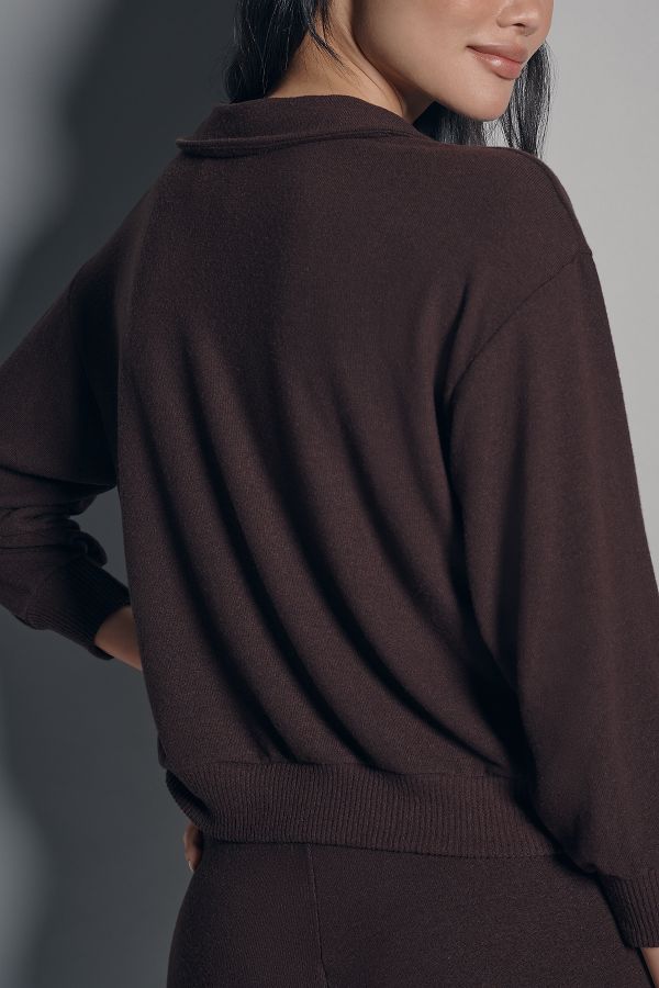 Slide View: 2: All Time Favorite Long-Sleeve Cozy Polo Top