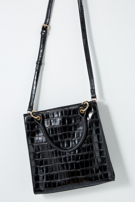 croc effect tote bag