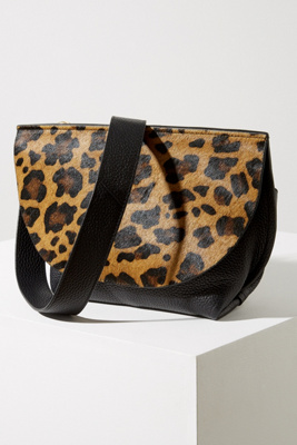 leopard print leather crossbody bag