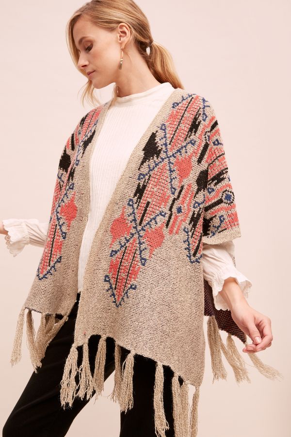 Western Fringe-Tasselled Shawl | Anthropologie UK