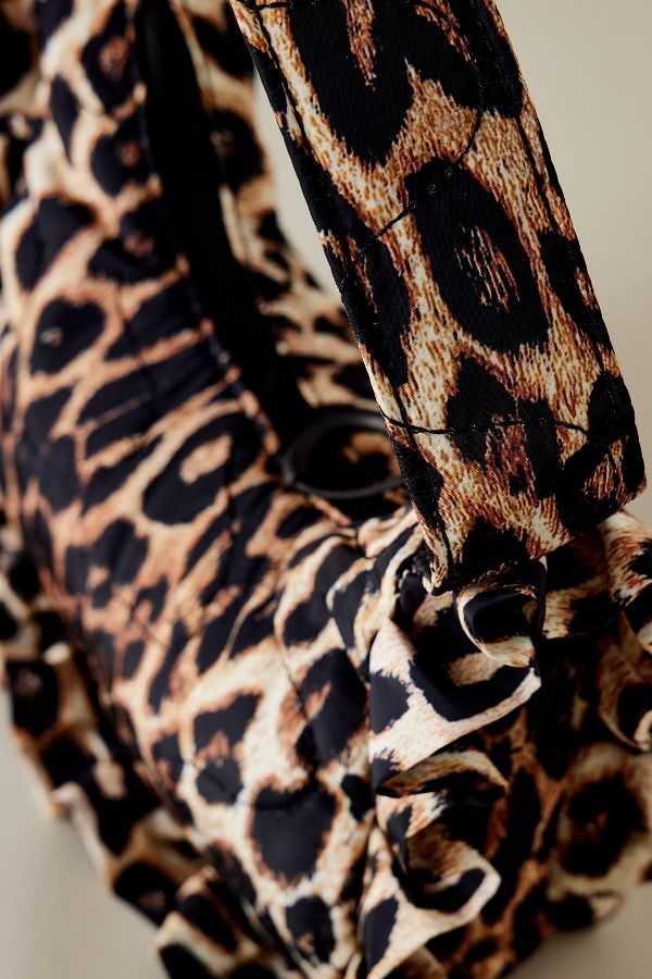 Vista de diapositivas: 2: 90's Frill Leopard Print Shoulder Bag