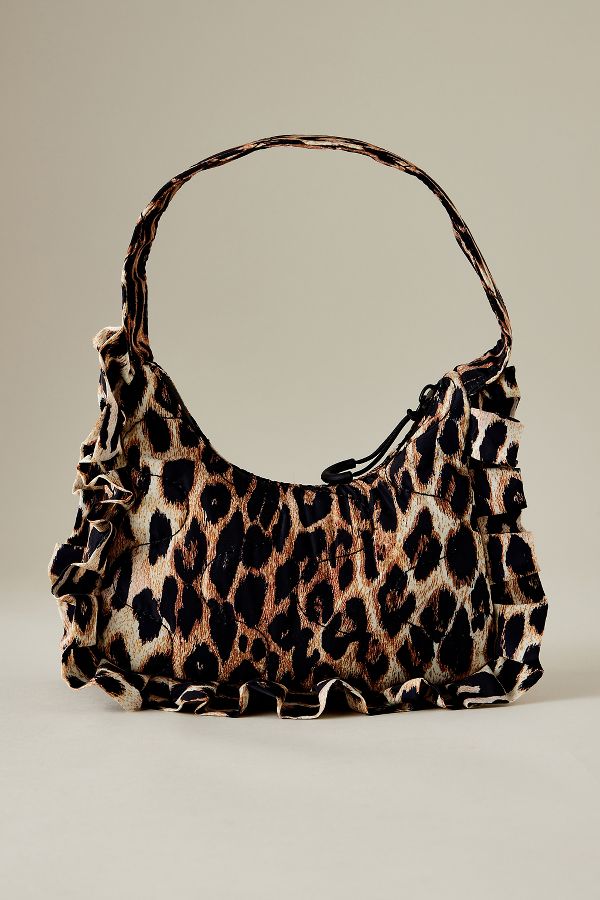 Vista de diapositivas: 1: 90's Frill Leopard Print Shoulder Bag