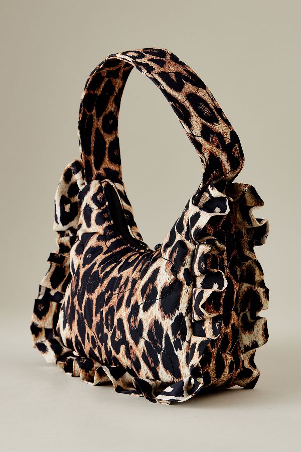 Vista de diapositivas: 3: 90's Frill Leopard Print Shoulder Bag