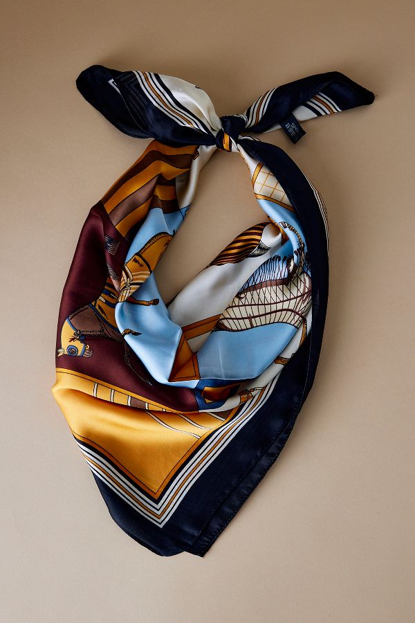 Slide View: 1: Western Horse Print Headscarf