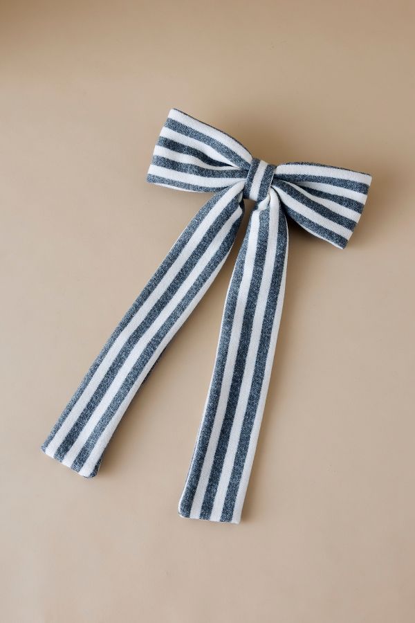 Slide View: 2: Stripe Knit Hair Bow