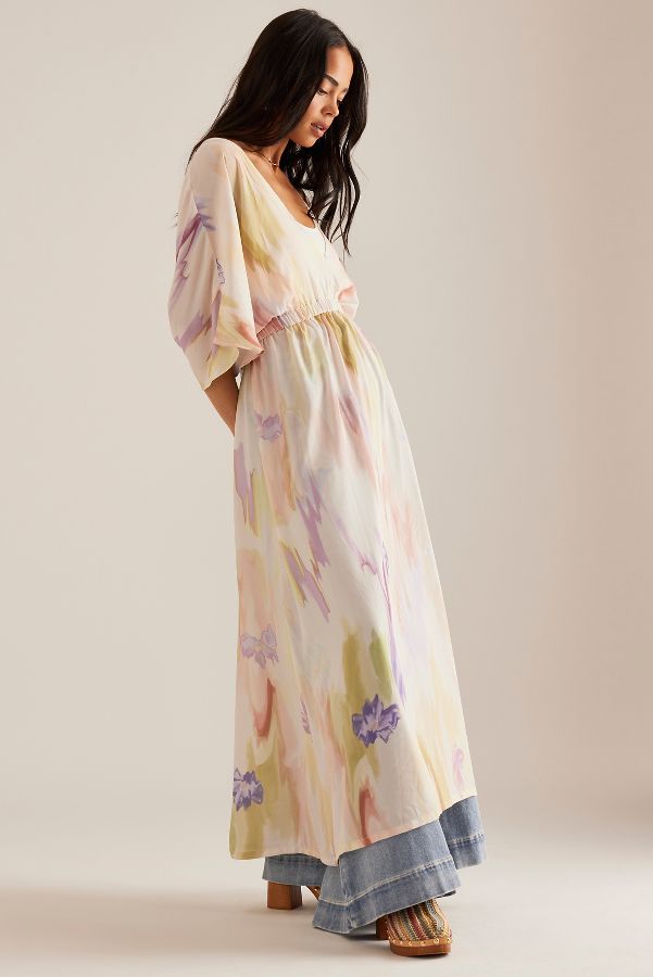 Vista diapositiva: 5: Kimono in Misto Lino con Stampa Floreale di Anthropologie