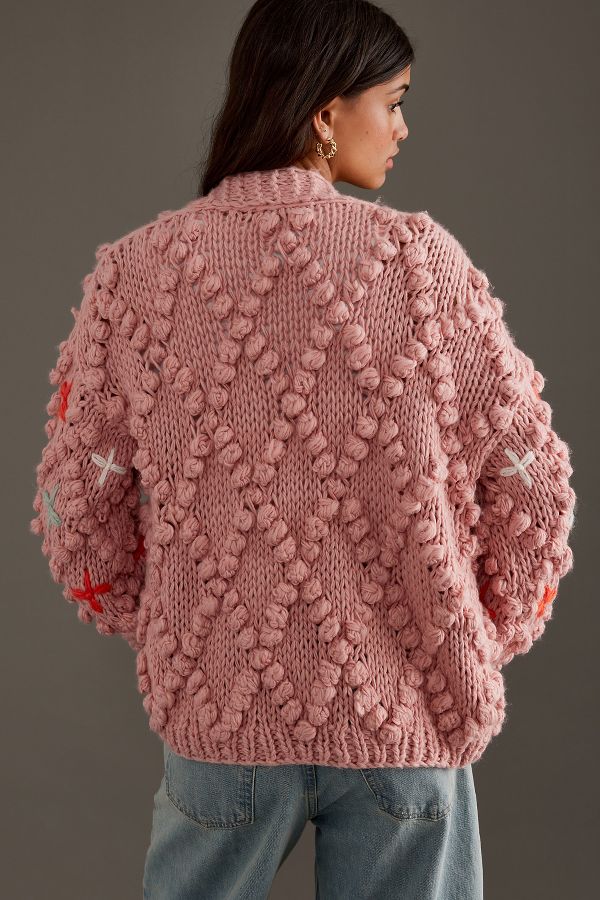 Slide View: 4: By Anthropologie Chunky-Knit Bubble-Sleeve Cardigan