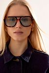 Thumbnail View 1: Par Anthropologie Les Lunettes de Soleil Aviateur Surdimensionnées Juno