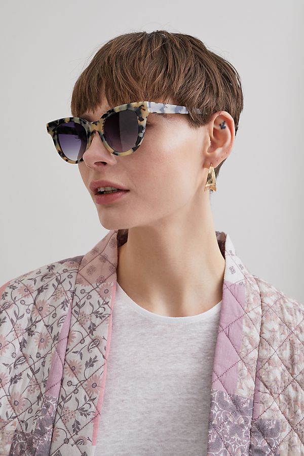 Leopard-Print Round-Frame Sunglasses | Anthropologie UK