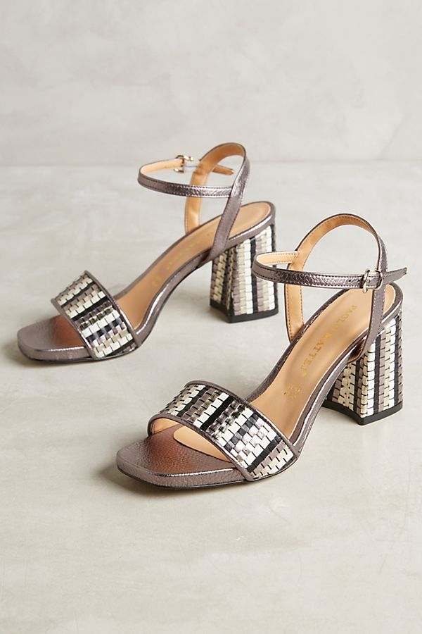 Paolo Mattei Woven Leather Heels | Anthropologie