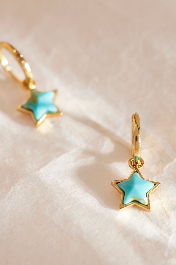 Vista de diapositivas: 2: Aretes de Aro con Dije de Estrella