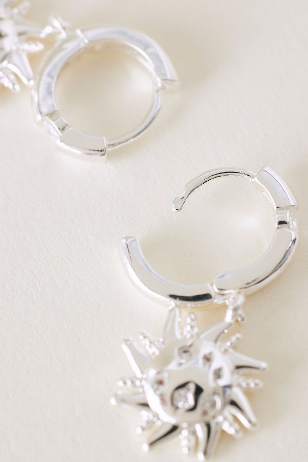 Slide View: 3: Sun Huggie Hoop Earrings