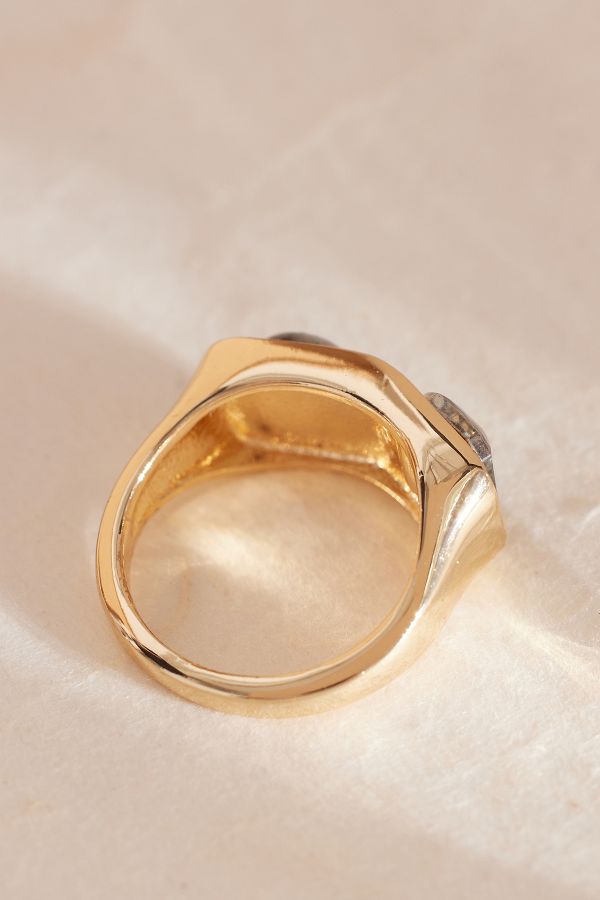 Slide View: 3: Gold-Plated Stone Ring