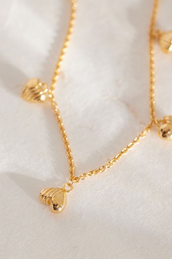 Slide View: 2: Rachel Jackson Gold-Plated Untamed Deco Hearts Charm Bracelet