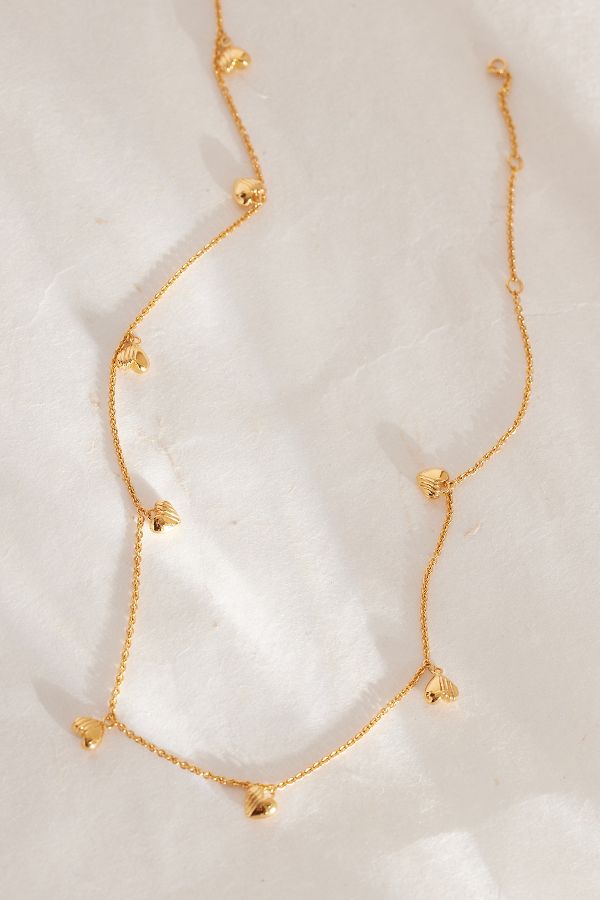 Vista de diapositivas: 1: Rachel Jackson Collar con dijes Untamed Deco Hearts chapado en oro