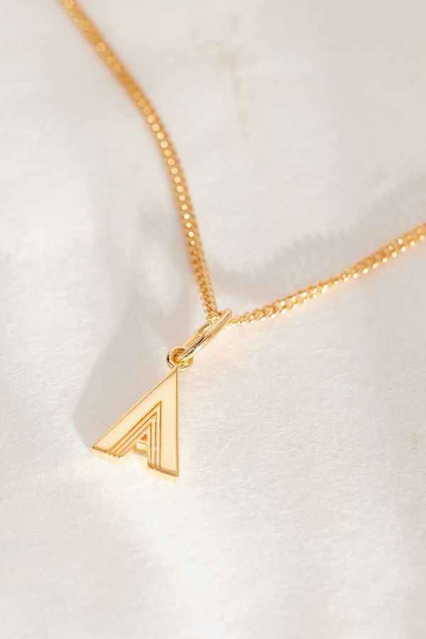 Slide View: 2: Rachel Jackson Gold-Plated Initial Monogram Pendant Necklace