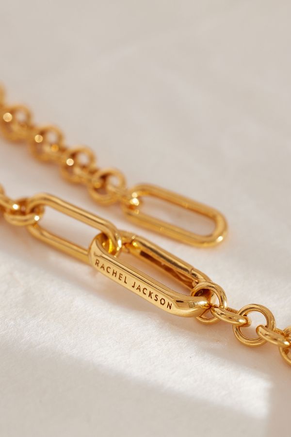 Slide View: 3: Rachel Jackson Gold-Plated Statement Hardware T-Bar Necklace