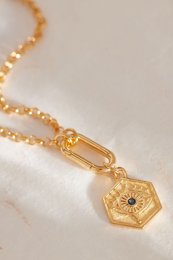 Slide View: 2: Rachel Jackson Gold-Plated Protective Evil Eye Necklace 