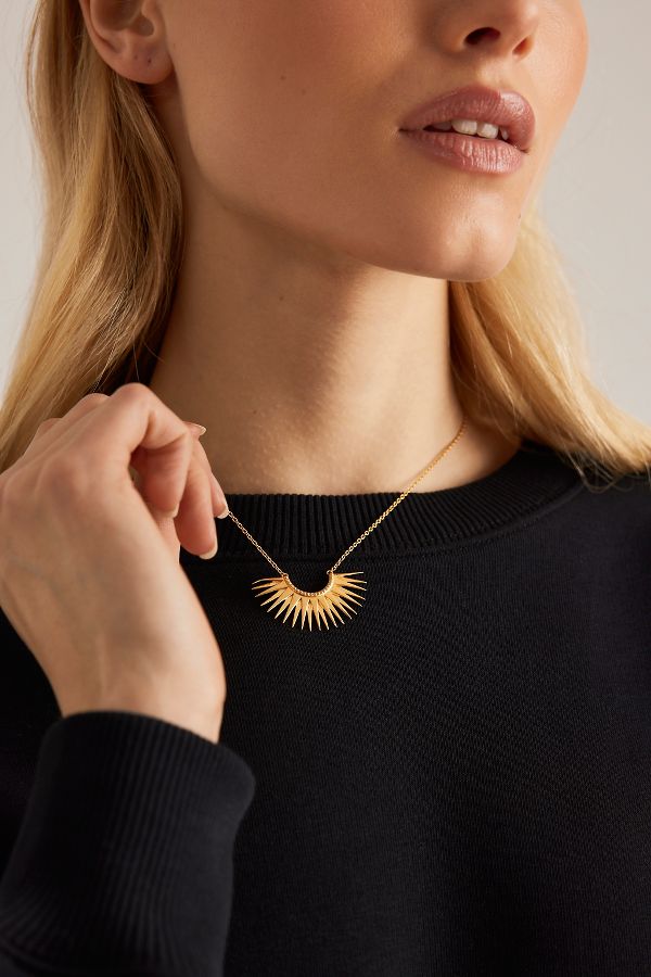 Slide View: 2: Rachel Jackson Gold-Plated Rising Sun Necklace