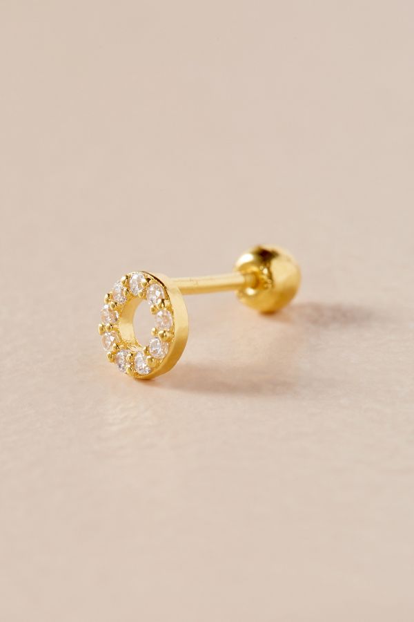 Astrid & Miyu Halo Gem Barbell Earring Anthropologie UK