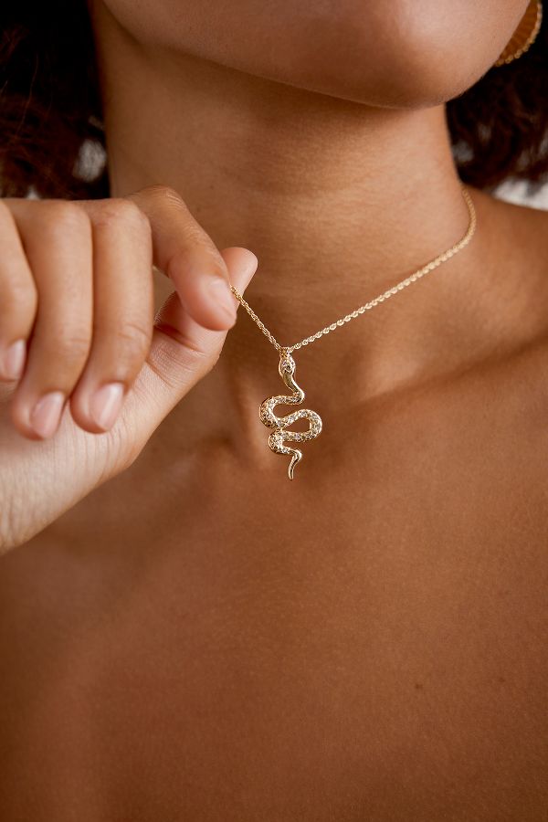 Slide View: 2: Snake Charm Necklace