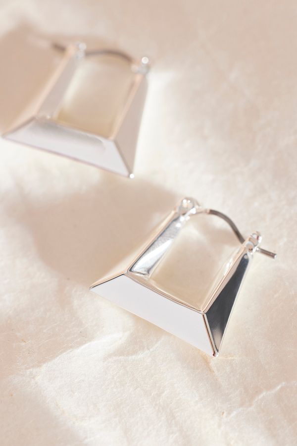 Slide View: 3: Small Angular Hoop Earrings