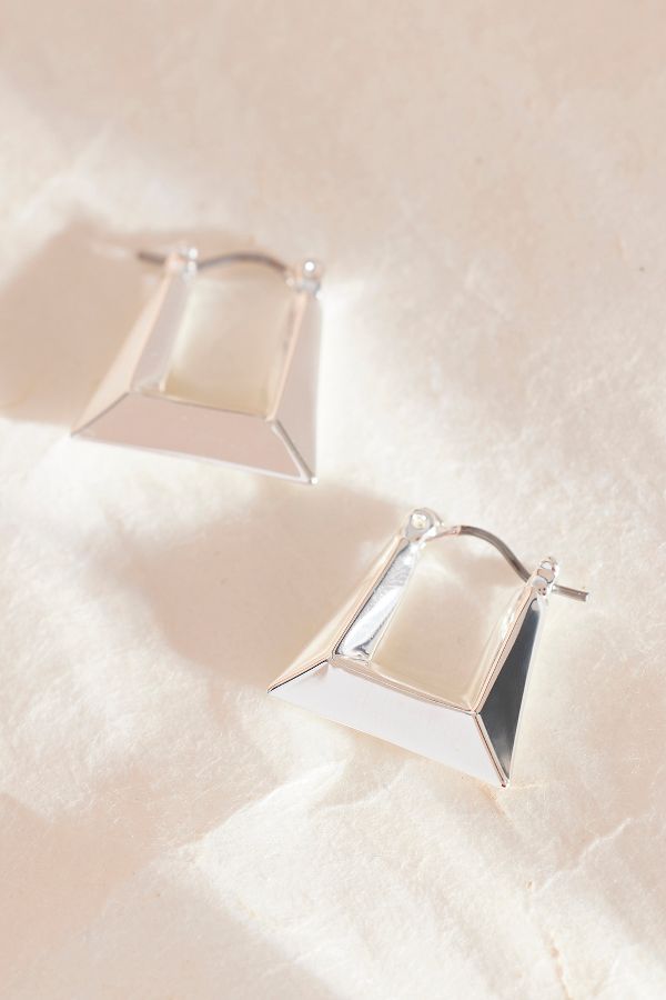 Slide View: 2: Small Angular Hoop Earrings