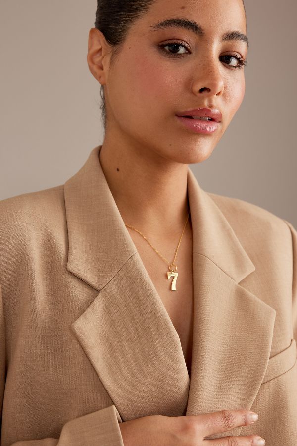 Slide View: 2: Tilly Sveaas Gold-Plated Lucky No. 7 Trace Chain Necklace