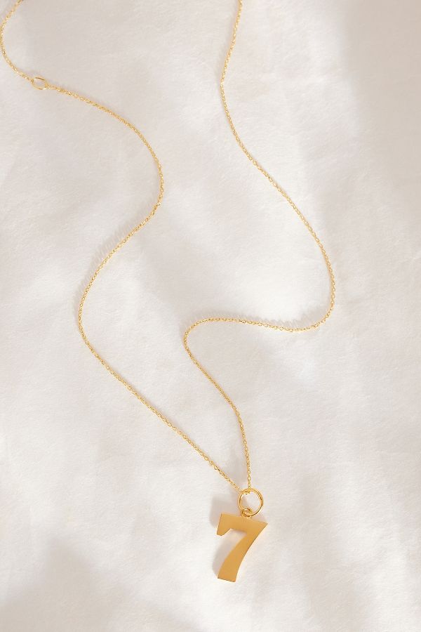 Slide View: 1: Tilly Sveaas Gold-Plated Lucky No. 7 Trace Chain Necklace